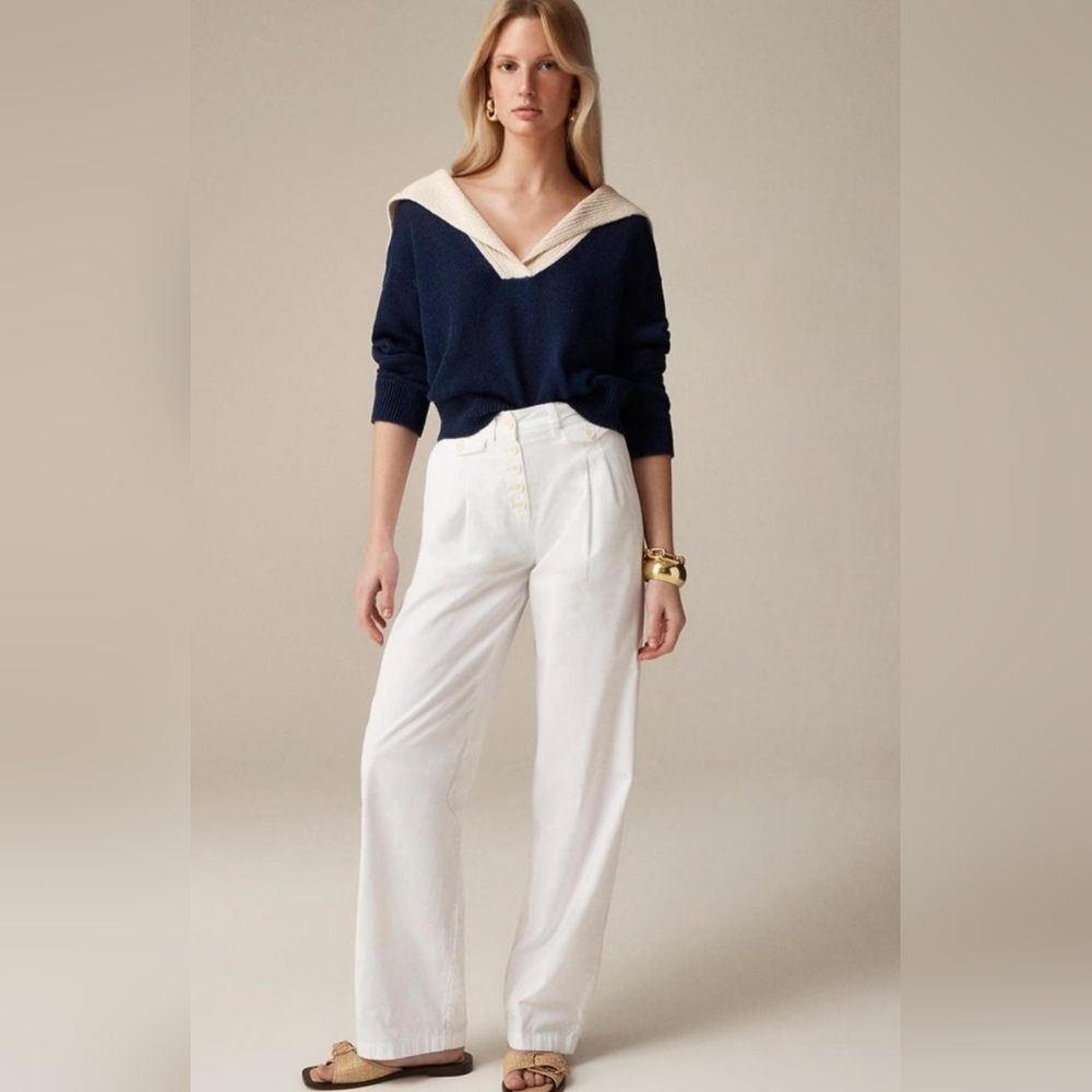 J.Crew Pleated button-front pant in chino high rise NWT, Size 6p